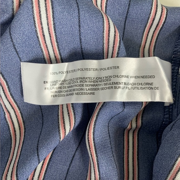 Band of Gypsies Blue Pink Striped High Waist Flare Flowy Pants Size Medium - Picture 8 of 9